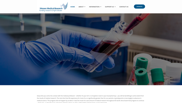 Screenshot of the Wessex Medical Trust CIO website