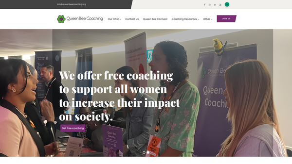 Screenshot of the Queen Bee Coaching Ltd website