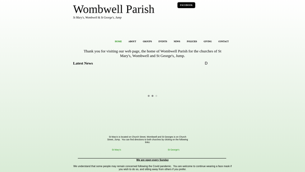 Screenshot of the The Parochial Church Council Of The Ecclesiastical Parish Of St Mary's, Wombwell, In The Diocese Of Sheffield website