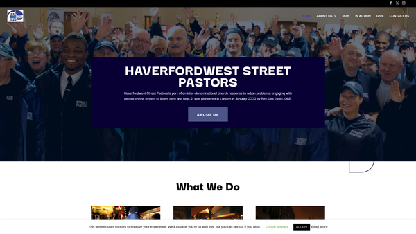 Screenshot of the Haverfordwest Street Pastors website