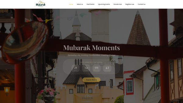 Screenshot of the Mubarak Moments website