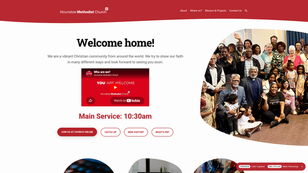 Screenshot of the Hounslow Methodist Church website