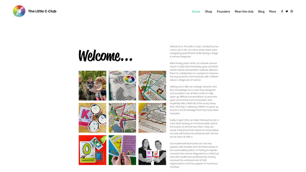 Screenshot of the Little C Club website