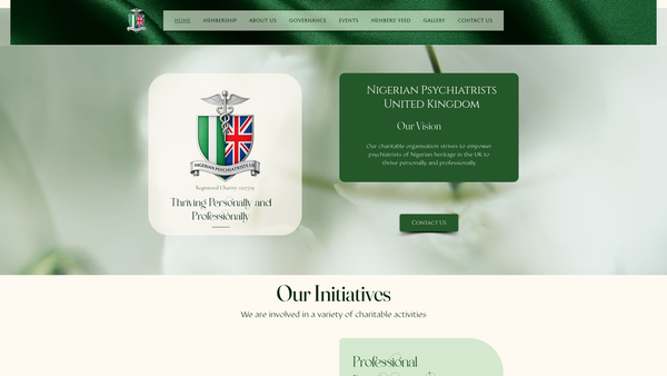 Screenshot of the Nigerian Psychiatrists In The United Kingdom website
