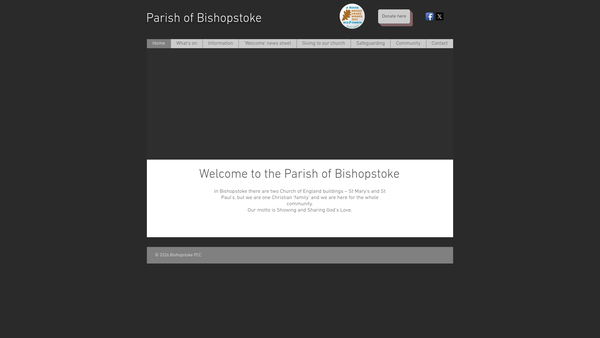 Screenshot of the The Parochial Church Council Of The Ecclesiastical Parish Of Bishopstoke website
