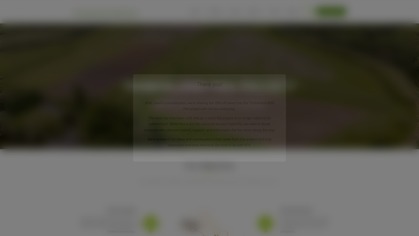 Screenshot of the Wild Fen website