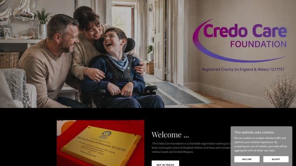 Screenshot of the Credo Care Foundation website