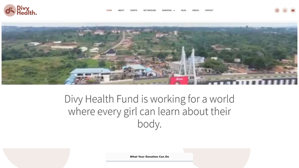 Screenshot of the Divy Health Foundation website