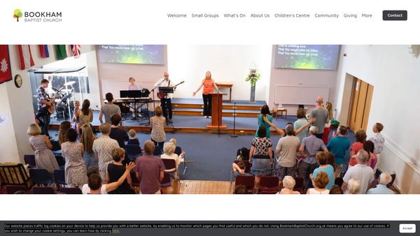 Screenshot of the Bookham Baptist Church website