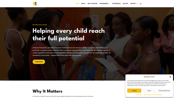 Screenshot of the Beyond Education website