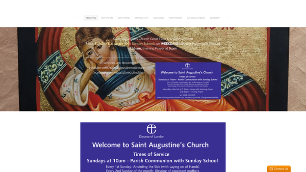 Screenshot of the The Parish Of Saint Augustine's Colindale website