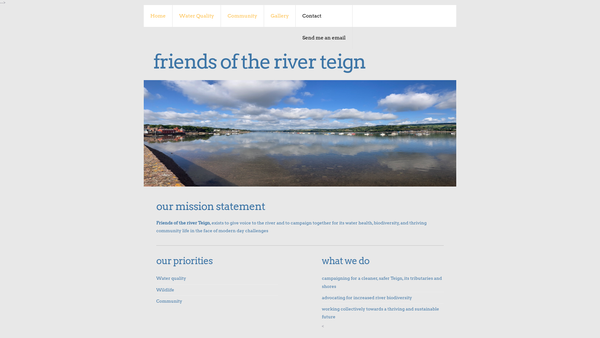 Screenshot of the Friends Of The River Teign website