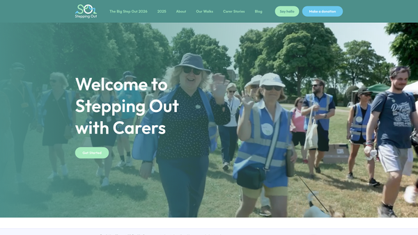 Screenshot of the Stepping Out With Carers website