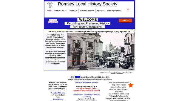 Screenshot of the Lower Test Valley Archaeological Study Group website