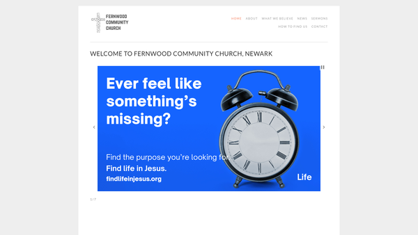 Screenshot of the Fernwood Community Church website