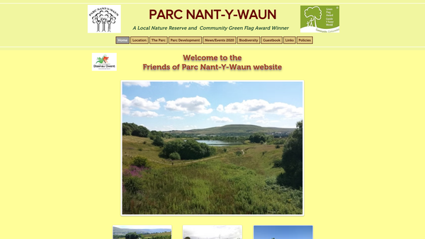 Screenshot of the Friends Of Parc Nant-Y-Waun website