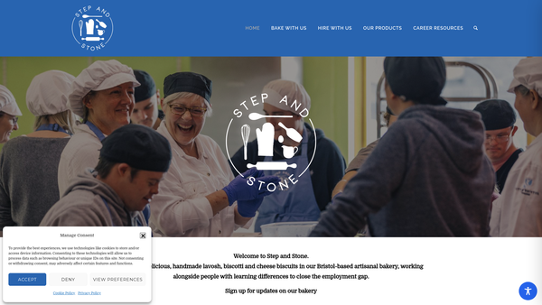Screenshot of the Step And Stone Works CIO website
