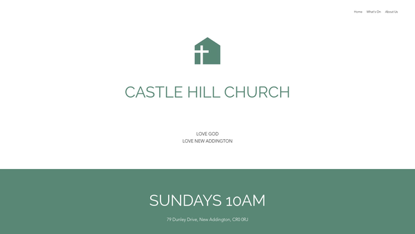 Screenshot of the Castle Hill Church website