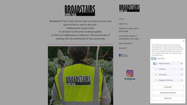 Screenshot of the Broadstairs Volunteer Force website