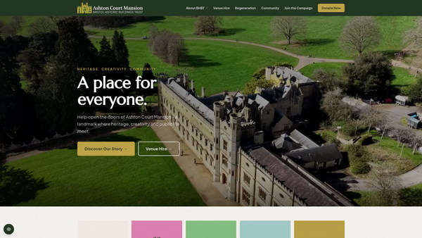 Screenshot of the Bristol Historic Buildings Trust Ltd website