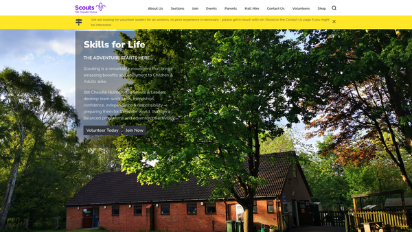 Screenshot of the 5th Cheadle Hulme Scout Group website