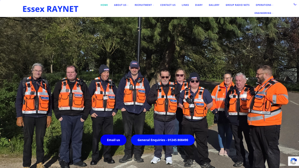 Screenshot of the Essex Raynet website