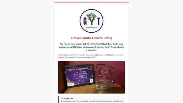 Screenshot of the Graves Youth Theatre website