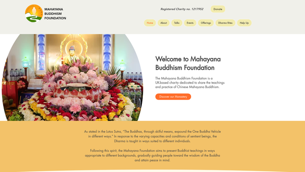 Screenshot of the Mahayana Buddhism Foundation website
