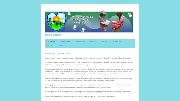 Screenshot of the Little Learners website