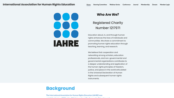 Screenshot of the International Association For Human Rights Education (Iahre) website