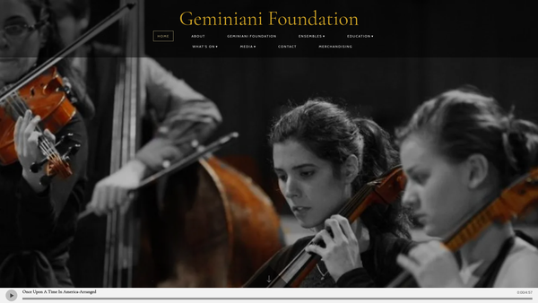 Screenshot of the Geminiani Foundation website
