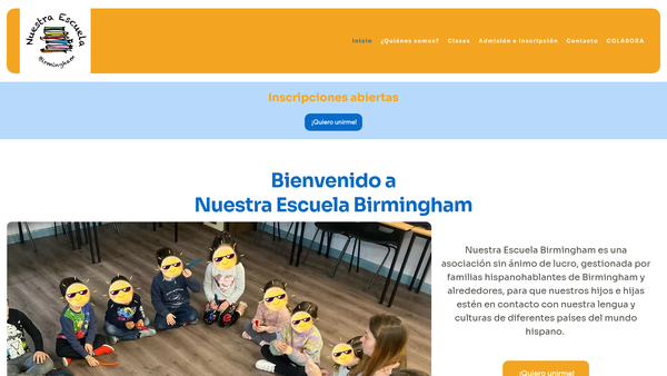 Screenshot of the Nuestra Escuela Birmingham website