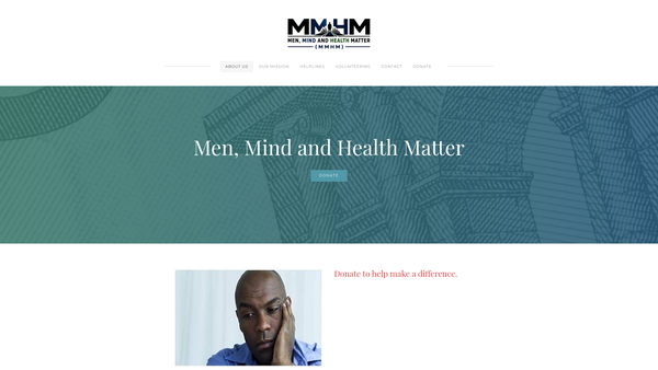 Screenshot of the Men,mind And Health Matter website