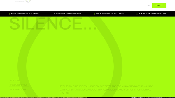 Screenshot of the The Bin Silence Foundation website