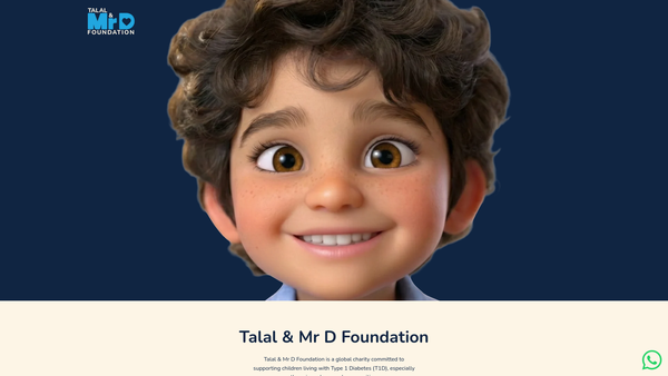 Screenshot of the Talal & Mr D Foundation website