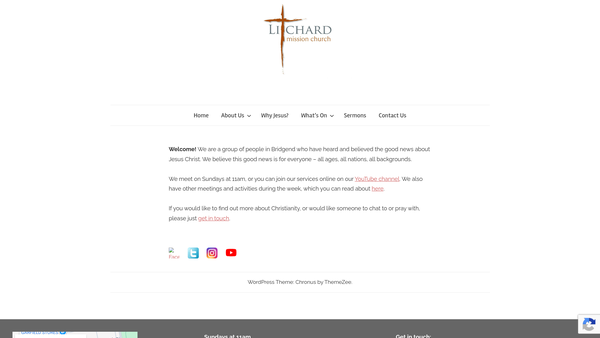 Screenshot of the Litchard Mission Church website