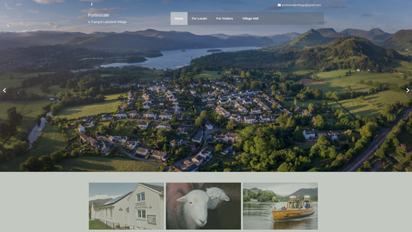 Screenshot of the Portinscale Village Hall CIO website