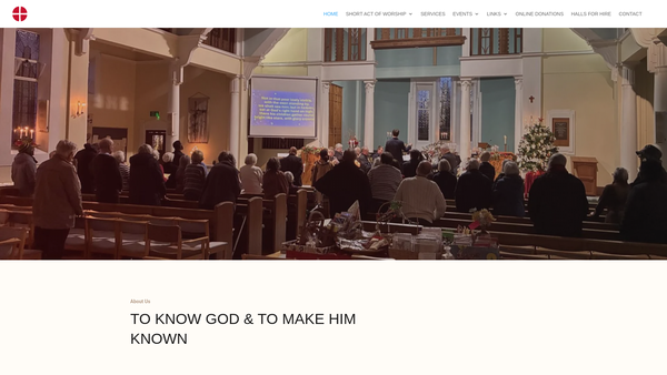 Screenshot of the Grange Park Methodist Church website