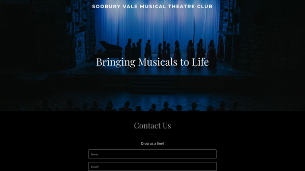 Screenshot of the Sodbury Vale Musical Theatre Club website