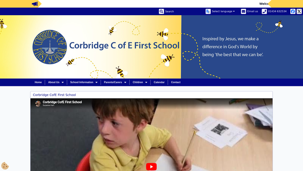 Screenshot of the Corbridge First School PTFA website