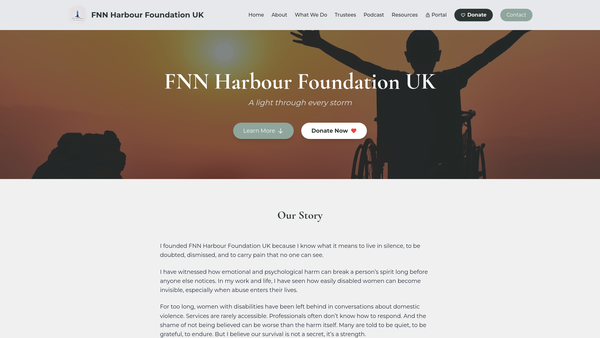 Screenshot of the Fnn Harbour Foundation website