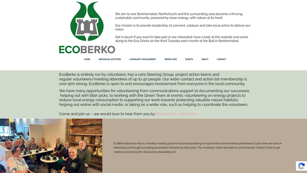Screenshot of the Ecoberko website