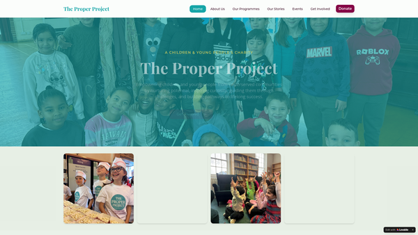 Screenshot of the The Proper Project website