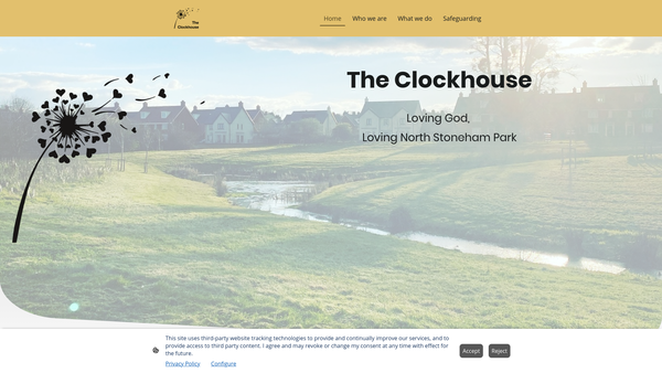 Screenshot of the The Clockhouse website