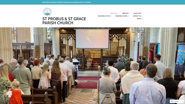 Screenshot of the The Parochial Church Council Of The Ecclesiastical Parish Of St Probus & St Grace, Probus, In The Diocese Oftruro website