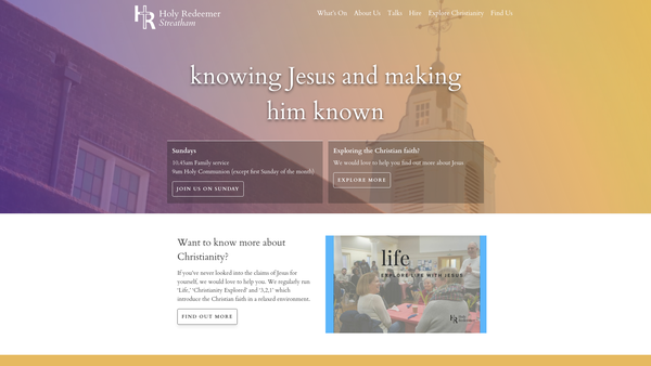 Screenshot of the The Parochial Church Council Of The Ecclesiastical Parish Of Streatham Vale In The Diocese Of Southwark website