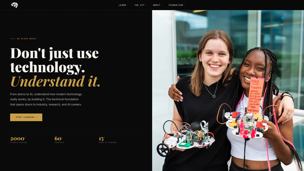 Screenshot of the The No Black Boxes Foundation website