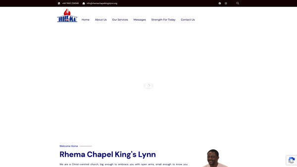 Screenshot of the Rhema Chapel International Churches, King's Lynn website