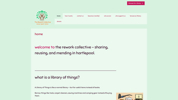 Screenshot of the The Rework Collective website