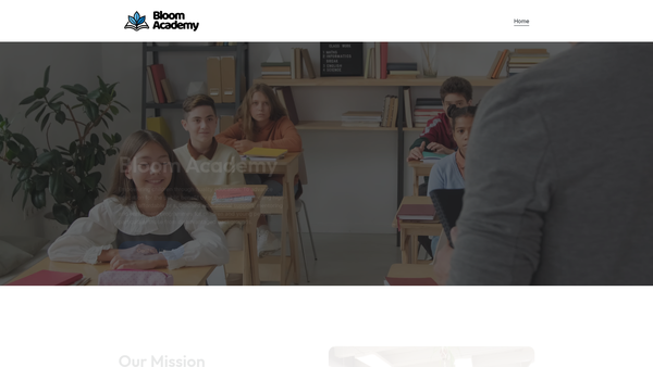Screenshot of the Bloom Academy website